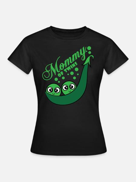 Twins Bébé Bébé Enceinte Parents Twins - T-shirt Femme - noir