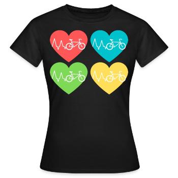 Fahrradfahren Liebevoll - Frauen T-Shirt - Schwarz - Vorne - AI Model Female 172 dark (172cm)