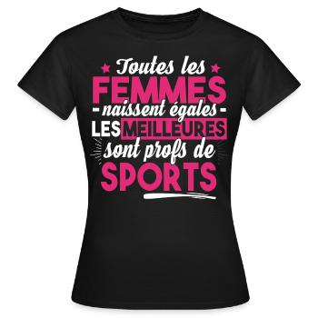 Prof de Sport Professeur Métier Cadeau Humour - T-shirt Femme - noir - Devant - AI Model Female 172 dark (172cm)
