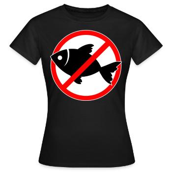 Poisson interdit - poisson - T-shirt Femme - noir - Devant - AI Model Female 172 dark (172cm)