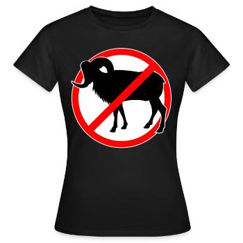 Goats or mouflons prohibited - goat - Women's T-Shirt - black - Front - AI Model Female 172 dark (172cm)