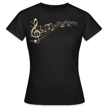 Musik Gold - Frauen T-Shirt - Schwarz - Vorne - AI Model Female 172 dark (172cm)