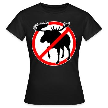 keine Elche erlaubt. Elche verboten - Frauen T-Shirt - Schwarz - Vorne - AI Model Female 172 dark (172cm)