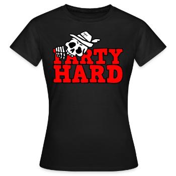 Anniversaire avec alcool et bière - Party Hard - T-shirt Femme - noir - Devant - AI Model Female 172 dark (172cm)