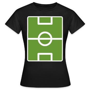 Fußball Feld - Frauen T-Shirt - Schwarz - Vorne - AI Model Female 172 dark (172cm)