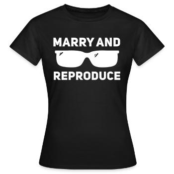 Se marier et se reproduire - T-shirt Femme - noir - Devant - AI Model Female 172 dark (172cm)