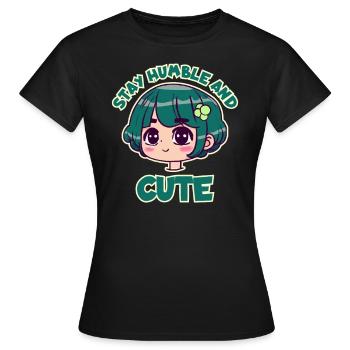 Restez humble et doux - Anime Girl - T-shirt Femme - noir - Devant - AI Model Female 172 dark (172cm)