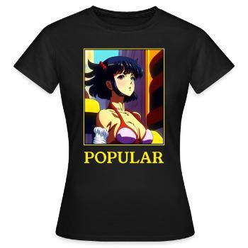 Anime Girl populaire - Le phénomène de l’anime pop - T-shirt Femme - noir - Devant - AI Model Female 172 dark (172cm)