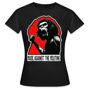 Homo erectus - Wut gegen die Routine - Frauen T-Shirt - Schwarz - Vorne - AI Model Female 172 dark (172cm)
