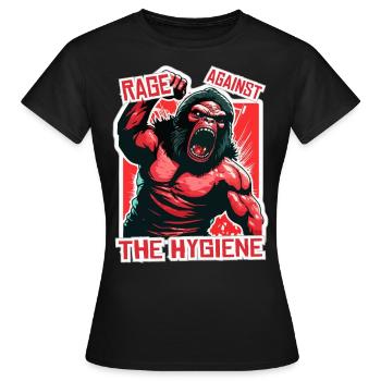 Rébellion des singes : colère contre l’hygiène - T-shirt Femme - noir - Devant - AI Model Female 172 dark (172cm)