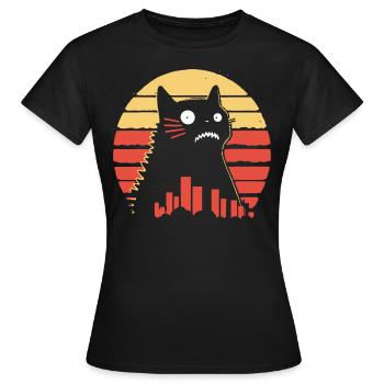riesige Monster Katze - Frauen T-Shirt - Schwarz - Vorne - AI Model Female 172 dark (172cm)