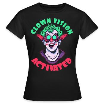 Vue Clown activée - T-shirt Femme - noir - Devant - AI Model Female 172 dark (172cm)