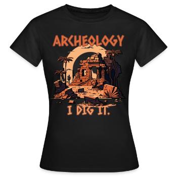 J’aime l’archéologie - T-shirt Femme - noir - Devant - AI Model Female 172 dark (172cm)