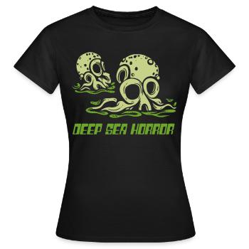 Tentacules d’horreur en haute mer - T-shirt Femme - noir - Devant - AI Model Female 172 dark (172cm)