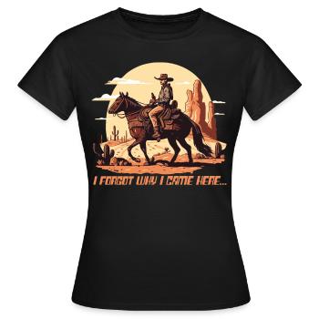 Cowboy en plein air Équitation western - T-shirt Femme - noir - Devant - AI Model Female 172 dark (172cm)