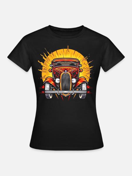 Heiße Sonne, Hot Rod Sportwagen - T-shirt dam - svart
