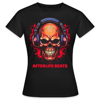 Jenseits Beats – Totenkopf Musik - Frauen T-Shirt - Schwarz - Vorne - AI Model Female 172 dark (172cm)