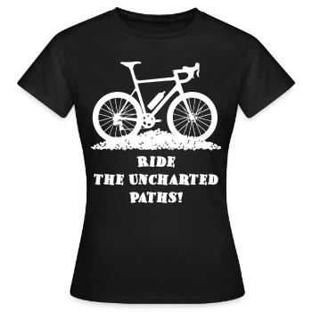 Unbekannte Wege – Gravel Bike - Frauen T-Shirt - Schwarz - Vorne - AI Model Female 172 dark (172cm)