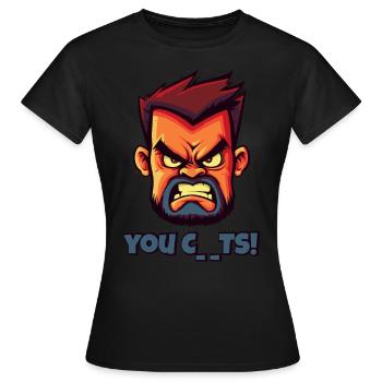 Angry Face Butcher Funny Insult - Women's T-Shirt - black - Front - AI Model Female 172 dark (172cm)