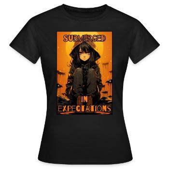 Immersion Expectations: Anime Girl - Women's T-Shirt - black - Front - AI Model Female 172 dark (172cm)
