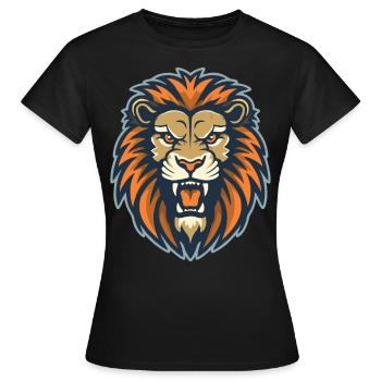 A roaring lion - Women's T-Shirt - black - Front - AI Model Female 172 dark (172cm)
