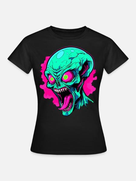 Wütende Alien-Invasion - Frauen T-Shirt - Schwarz