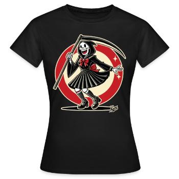 Joyeuse Faucheuse déguisée en écolière - T-shirt Femme - noir - Devant - AI Model Female 172 dark (172cm)