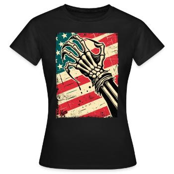 USA-Flagge und Kralle des Amerikanischer Albtraum - Frauen T-Shirt - Schwarz - Vorne - AI Model Female 172 dark (172cm)