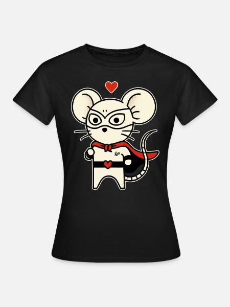 Maus Held der Liebe - Frauen T-Shirt - Schwarz