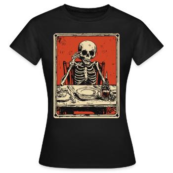 Guten Appetit Skelett - Frauen T-Shirt - Schwarz - Vorne - AI Model Female 172 dark (172cm)