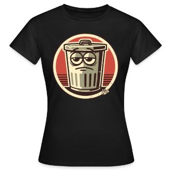 Langeweile, nicht interessiert, lustiger Mülleimer - Frauen T-Shirt - Schwarz - Vorne - AI Model Female 172 dark (172cm)