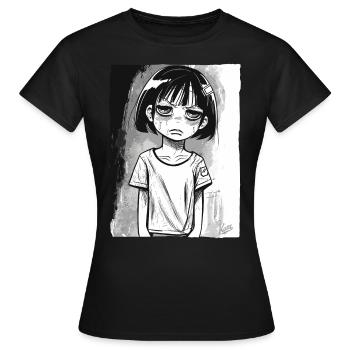 Fille alternative de dessin animé - T-shirt Femme - noir - Devant - AI Model Female 172 dark (172cm)