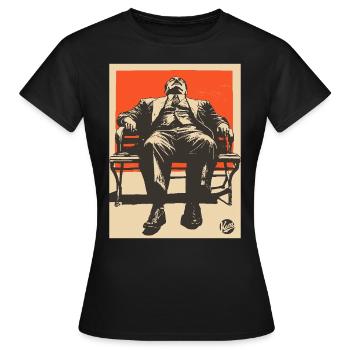 Propagande Boreout Homme sur le banc - T-shirt Femme - noir - Devant - AI Model Female 172 dark (172cm)