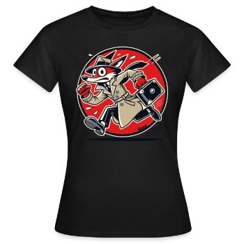 Agent Fox – Espion en mission secrète - T-shirt Femme - noir - Devant - AI Model Female 172 dark (172cm)