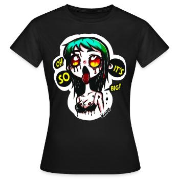 Oh, c’est tellement grand : Zombie d’horreur choqué - T-shirt Femme - noir - Devant - AI Model Female 172 dark (172cm)