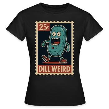 Concombre étrange comme timbre - T-shirt Femme - noir - Devant - AI Model Female 172 dark (172cm)