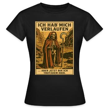 Sensemann hat sich verlaufen - Frauen T-Shirt - Schwarz - Vorne - AI Model Female 172 dark (172cm)
