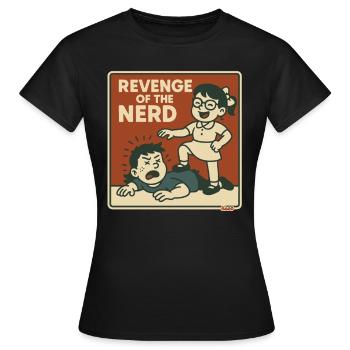 Rache der Nerds and den Schulhof Rüpeln - Frauen T-Shirt - Schwarz - Vorne - AI Model Female 172 dark (172cm)