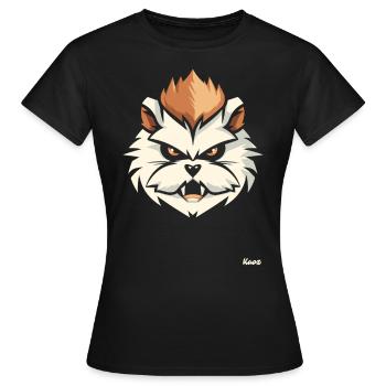 Tête de hamster en colère avec mohawk - T-shirt Femme - noir - Devant - AI Model Female 172 dark (172cm)