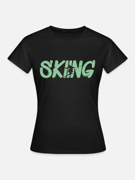 skiing ski - Frauen T-Shirt - Schwarz