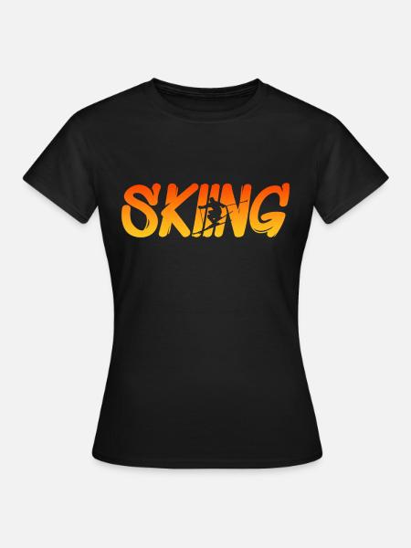 Skiing - Frauen T-Shirt - Schwarz