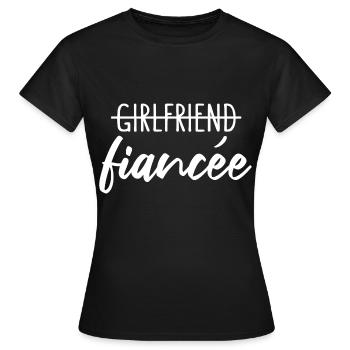 Fiancée fiancée fiançailles - T-shirt Femme - noir - Devant - AI Model Female 172 dark (172cm)