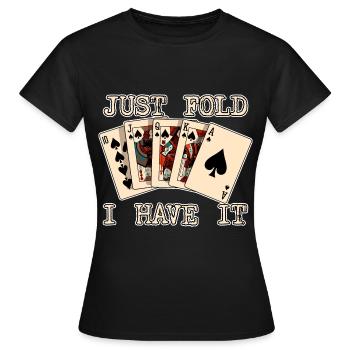 Juste plier je l’ai 2 - T-shirt Femme - noir - Devant - AI Model Female 172 dark (172cm)