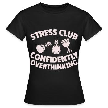 Club du stress, Penser trop en toute confiance 4 - T-shirt Femme - noir - Devant - AI Model Female 172 dark (172cm)