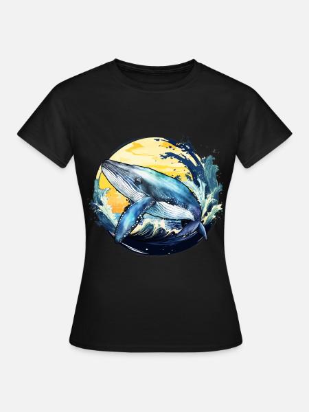 Blauwal - Frauen T-Shirt - Schwarz