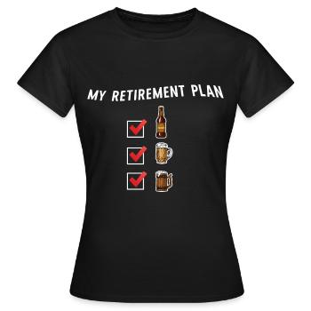 Plan de retraite dans la bière Drôle buveur d’alcool Wodk - T-shirt Femme - noir - Devant - AI Model Female 172 dark (172cm)