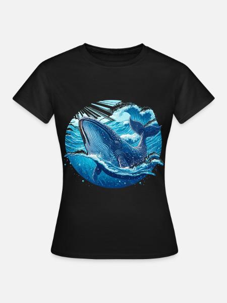Blauwal - Frauen T-Shirt - Schwarz
