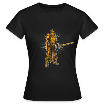 Chevalier moyen age - T-shirt Femme - noir - Devant - AI Model Female 172 dark (172cm)