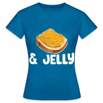 Erdnussbutter und Marmelade - Frauen T-Shirt - Antikblaues Saphir meliert - Vorne - AI Model Female 172 dark (172cm)