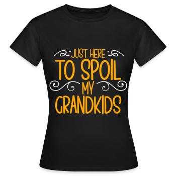 Ici Pour Gâter Mes Petits-Enfants 2 - T-shirt Femme - noir - Devant - AI Model Female 172 dark (172cm)